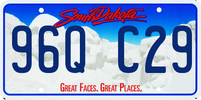SD license plate 96QC29