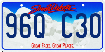 SD license plate 96QC30