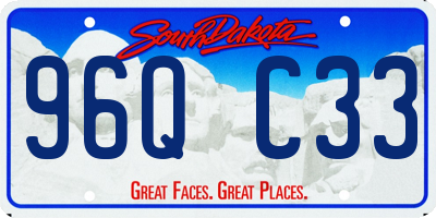 SD license plate 96QC33