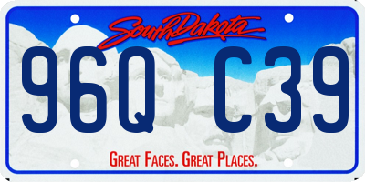 SD license plate 96QC39
