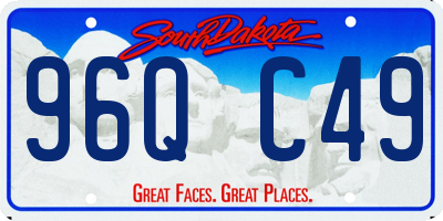 SD license plate 96QC49