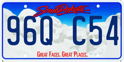 SD license plate 96QC54