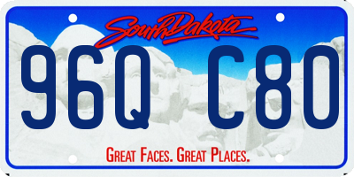 SD license plate 96QC80