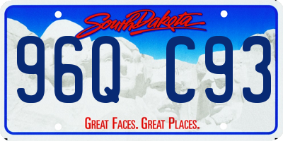 SD license plate 96QC93