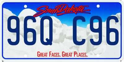 SD license plate 96QC96