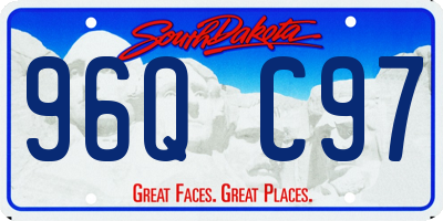 SD license plate 96QC97