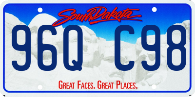 SD license plate 96QC98