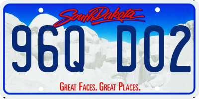 SD license plate 96QD02