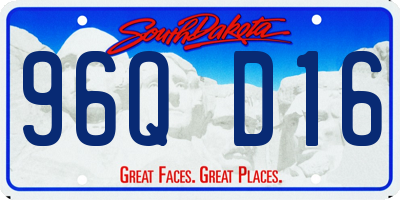 SD license plate 96QD16