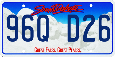 SD license plate 96QD26