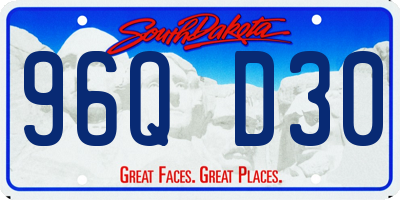 SD license plate 96QD30