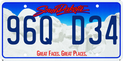 SD license plate 96QD34