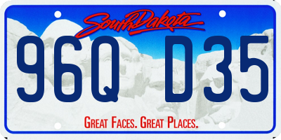 SD license plate 96QD35