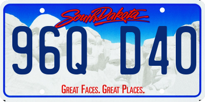 SD license plate 96QD40