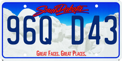 SD license plate 96QD43