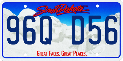 SD license plate 96QD56