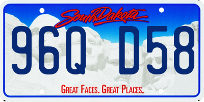 SD license plate 96QD58