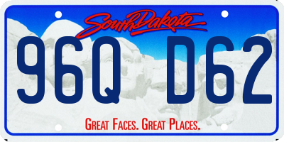 SD license plate 96QD62