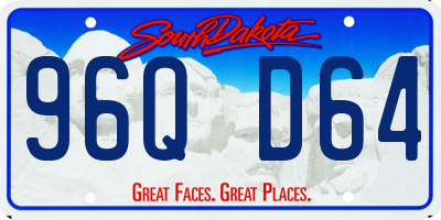 SD license plate 96QD64