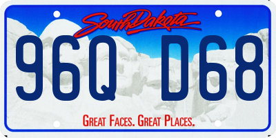 SD license plate 96QD68
