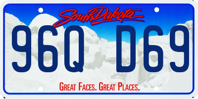 SD license plate 96QD69