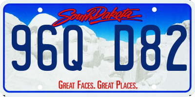 SD license plate 96QD82