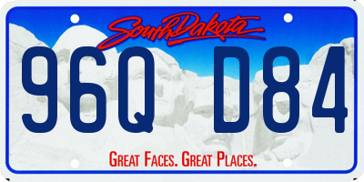 SD license plate 96QD84