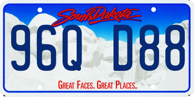 SD license plate 96QD88