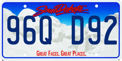 SD license plate 96QD92