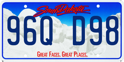 SD license plate 96QD98