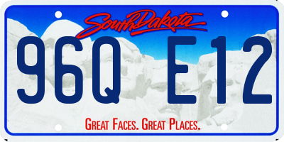 SD license plate 96QE12