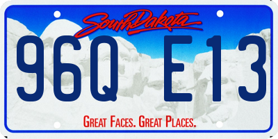 SD license plate 96QE13