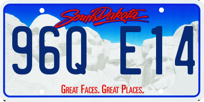 SD license plate 96QE14