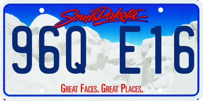 SD license plate 96QE16