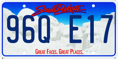 SD license plate 96QE17
