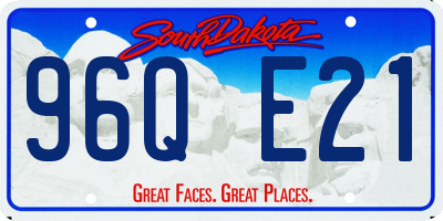 SD license plate 96QE21