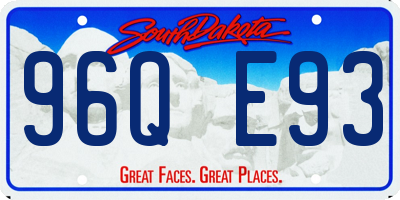 SD license plate 96QE93