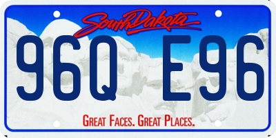 SD license plate 96QE96