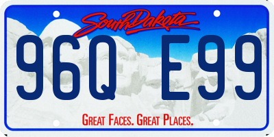 SD license plate 96QE99