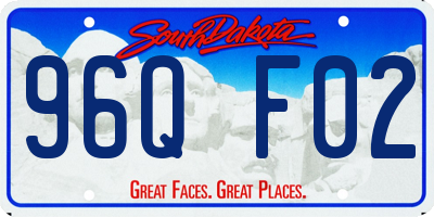 SD license plate 96QF02