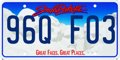 SD license plate 96QF03