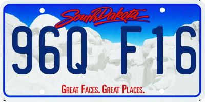SD license plate 96QF16