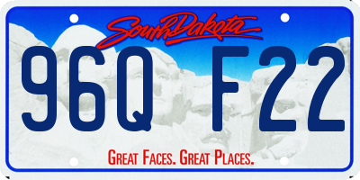 SD license plate 96QF22