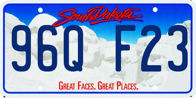 SD license plate 96QF23