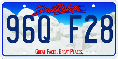 SD license plate 96QF28
