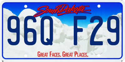 SD license plate 96QF29