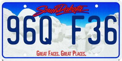 SD license plate 96QF36