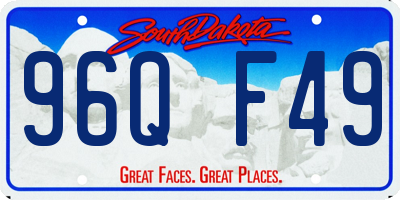 SD license plate 96QF49