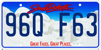 SD license plate 96QF63