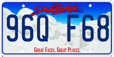 SD license plate 96QF68